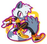  anthro black_nose clothing female footwear fur grey_fur iku-t0 lemur mammal pink_eyes primate smile solo sonic_(series) tangle_the_lemur video_games white_fur 