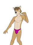  anthro bulge casey_ramser cervine clothed clothing dancing deer fuze male mammal simple_background texnatsu thong topless underwear 