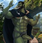  cum cum_taste greeneyedwolfking humanoid humanoid_penis karr_guldar male muscular not_furry orc penis solo uncut 