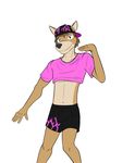  casey_ramser cervine clothing crop_top dancing deer fuze hat male mammal shirt texnatsu 