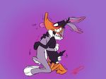  anthro avian bird blush bugs_bunny daffy_duck duck duo erection eyes_closed frottage hi_res hug kneeling lagomorph looking_pleasured looney_tunes male male/male mammal mica_xiii precum purple_background rabbit sex side_view simple_background tongue tongue_out warner_brothers 