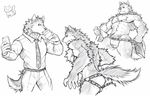  2017 abs absurd_res anthro belt biceps canine cellphone clothing cup digital_media_(artwork) dog fur hi_res husky iphone kemono male mammal muscular muscular_male necktie pants pecs phone shirt simple_background sketch tupidwithouts underwear 