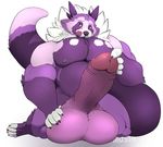  anthro balls belly big_balls big_belly erection huge_balls humanoid_penis hyper hyper_balls hyper_penis kneeling looking_at_viewer male mammal mosin nipples nude overweight penis red_panda retracted_foreskin solo tongue tongue_out uncut 