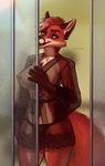  anthro breasts canine clothed clothing female fox fur hair looking_at_viewer makeup mammal mascara nightgown nipples open_mouth panties sheer_clothing smiju smile solo standing translucent transparent_clothing underwear wide_hips 