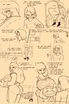  apron bed big_breasts blush boss_monster breasts butt clothing comic digital_media_(artwork) female food human male mammal mittens naked_apron pie protagonist_(undertale) text thewill under(her)tail undertale video_games 