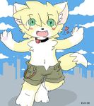  &lt;3 2008 blush canine city cityscape clothed clothing collar cute_fangs digital_media_(artwork) enlil fox green_eyes kemono looking_at_viewer mammal oekaki open_mouth young 