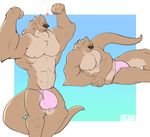  &lt;3 anthro bulge clothing flexing looking_at_viewer male mammal mosin mostly_nude multiple_images muscular muscular_male mustelid otter smile solo tongue tongue_out underwear 