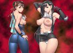  2girls ass bb breasts chun-li crossover final_fantasy final_fantasy_vii kansuke large_breasts multiple_girls panties street_fighter tifa_lockhart tifa_lockheart underwear 