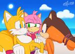  amy_rose badger balls beach blue_eyes blush breasts canine chair clothing cloud dress excito eye_contact eyelashes female foreskin fox fur gloves green_eyes group hairband half-erect hedgehog male mammal miles_prower mustelid nipples outside penis sea seaside sitting smile sonic_(series) sonic_boom spreading sticks_the_jungle_badger sun sweat water 