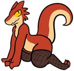  2018 aliasing anthro clothing digital_media_(artwork) female kobold legwear lingerie reptile scalie solo stockings trout_(artist) 