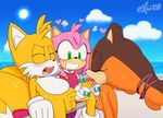  &lt;3 amy_rose badger balls beach blush breasts canine chair clothing cloud dress drooling erection excito eyelashes eyes_closed female fox fur gloves green_eyes group group_sex hairband handjob hedgehog licking male mammal miles_prower mustelid nipples open_mouth oral outside penis penis_lick saliva sea seaside sex sitting sonic_(series) sonic_boom sound_effects spreading steam sticks_the_jungle_badger sun sweat tongue tongue_out water 
