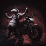  2018 anthro biker digital_media_(artwork) foxlau lighting male mammal solo 