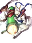  absurdres animal_ears cannon fox_ears fox_tail furry highres kudagitsune_(onmyoji) magiace male_focus nail_polish onmyoji pink_eyes simple_background solo tail white_background 