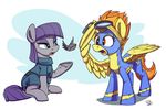  2018 bodysuit boulder_(mlp) clothing digital_media_(artwork) earth_pony equine eyewear feathered_wings feathers female feral friendship_is_magic goggles hair hooves horse mammal maud_pie_(mlp) my_little_pony open_mouth orange_hair pegasus pony skinsuit spitfire_(mlp) tight_clothing tsitra360 wings wonderbolts_(mlp) 