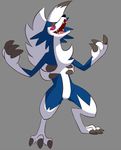  lycanroc midnight_lycanroc nintendo pok&eacute;mon pok&eacute;mon_(species) shiny_pok&eacute;mon simple_background solo thegreatmatsutzu video_games 