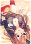  breast_hold cleavage kantai_collection kururuduki pantsu saratoga_(kancolle) thighhighs 