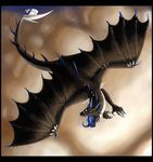  alradeck claws dragon feral horn membranous_wings open_mouth solo spines stanidng teeth tongue wings 