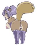  anthro anus arm_warmers armwear blithedragon breasts butt chibi clothing female looking_back mammal nipples pussy rodent rubber short_stack smile solo squirrel standing thick_thighs 