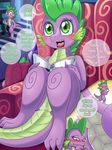  2018 armchair blood chair comic crossgender dialogue dragon english_text female friendship_is_magic male my_little_pony nosebleed sitting spike_(mlp) text vavacung 