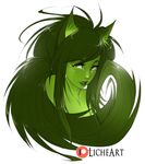  animal_humanoid female fox_humanoid green_body green_ears green_eyes green_hair green_nose green_skin hair humanoid licheart long_hair noxxi noxxi_greenrose noxxian original_character_do_not_steal solo 