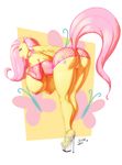  2018 anthro anthrofied anus areola bent_over big_breasts breasts butt clothing collaboration cutie_mark digital_media_(artwork) equine feathered_wings feathers female fluttershy_(mlp) footwear friendship_is_magic hair hi_res huge_breasts jindragowolf long_hair mammal my_little_pony nipples pegasus pink_hair pussy solo teer wings 