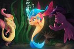  bubble female fish fluttershy_(mlp) friendship_is_magic marine my_little_pony my_little_pony_the_movie princess_skystar_(mlp) seahorse starblaze25 twilight_sparkle_(mlp) underwater water 