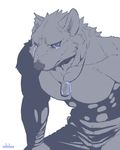  abs anthro biceps canine clothing fur hi_res kemono male mammal muscular muscular_male pecs sakuhuu wolf 
