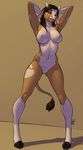  anthro bovine breasts cattle female hands_behind_head ldr looking_at_viewer mammal nipples nude pussy smile solo standing wide_hips 