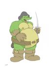  anthro belly belt big_belly boots canson clothing crocodile crocodilian donkey_kong_(series) footwear kremling male muscular nintendo nipple_piercing nipples piercing pirate pirate_hat reptile scalie solo video_games weapon 