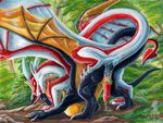  breasts cum cum_while_penetrated dragon erection feral herm herm/male intersex intersex/male male maleherm penetration penis scalie traditional_media_(artwork) watercolor_(artwork) western_dragon yami_griffin 
