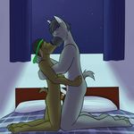  anthro bed bedroom canine duo fuze kissing luis_(fuze) male male/male mammal night nude penis star warren_(fuze) 