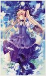  absurdres art_brush blonde_hair boots bow dress flower frills hair_bow highres huge_filesize jigsaw_puzzle long_hair nozomi_fuuten oekaki_musume original paintbrush palette puzzle scan solo twintails very_long_hair wrist_cuffs 