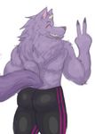  anthro bathym black_pants canine clothed clothing doopcity mammal muscular simple_background solo topless white_background 
