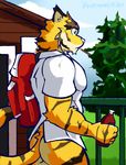  backpack bottomless clothed clothing morenatsu outside solo torahiko_(morenatsu) ventkazemaru 