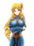  1girl blonde_hair breasts drill_hair green_eyes highres lakyus_alvein_dale_aindra large_breasts long_hair overlord_(maruyama) 