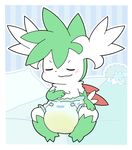  alliwazoo diaper legendary_pok&eacute;mon nintendo pok&eacute;mon pok&eacute;mon_(species) shaymin video_games wet_diaper 