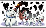  101_dalmatians 2014 avian beak bird black_nose blue_eyes brown_feathers cadpig canine chicken collar dalmatian digital_drawing_(artwork) digital_media_(artwork) disney dog ears_down feathers feral fur grin group hi_res letterbox looking_at_another looking_back looking_up lucky_(101_dalmatians) mammal open_mouth orange_beak raised_eyebrow red_beak rolly signature smile spot_(101_dalmatians) spots spotted_feathers spotted_fur themarquisofdorks white_fur yellow_sclera 