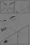  anthro buckteeth bulge comic dialogue disney english_text female fru_fru hi_res judy_hopps lagomorph licking licking_lips long_ears mammal micro monochrome officer open_mouth police rabbit shrew swallowing teeth text theboogie throat tongue tongue_out vore zootopia 