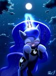  2017 blep blush cloud cosmic_hair crown cute cutie_mark equine eyes_closed eyeshadow female feral friendship_is_magic full-length_portrait fur glowing_horn hi_res horse inner_ear_fluff magic makeup mammal mascara moon my_little_pony night nude outside peregrine pony portrait princess_luna_(mlp) signature sky solo sparkles standing star starry_sky tongue tongue_out 