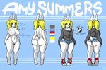  4_toes amy_summers anthro big_breasts big_butt biped blonde_hair blue_eyes breasts butt clitoris clothing deep_navel denim_shorts digital_media_(artwork) female footwear fur hair hi_res hoodie huge_butt lagomorph lopland mammal model_sheet navel nipples nude pigtails pussy rabbit shoes shorts smile solo standing thick_thighs toes voluptuous white_fur wide_hips 