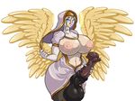  adjatha angel animal_genitalia animal_penis armwear balls big_balls big_breasts blonde_hair blue_eyes breasts clothed clothing dickgirl elbow_gloves equine_penis erection feathered_wings feathers gloves hair huge_breasts humanoid intersex inverted_nipples masturbation nipples not_furry open_shirt penis solo winged_humanoid wings 