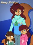  2017 anthro blue_eyes braces buckteeth clothing daughter elisa_(teer) female green_eyes group kym_(teer) mammal marika_(teer) mature_female mother mother_and_daughter parent piercing rodent sibling sisters squirrel sweater teer teeth young 