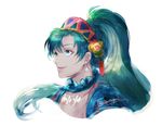  blush fire_emblem fire_emblem:_rekka_no_ken fire_emblem_heroes green_eyes green_hair high_ponytail hotate_rayan long_hair lyndis_(fire_emblem) ponytail smile solo 