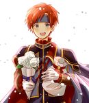  fire_emblem fire_emblem:_fuuin_no_tsurugi fire_emblem_heroes flower headband highres iwana_toshiki looking_at_viewer male_focus red_hair roy_(fire_emblem) smile solo 