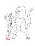  2018 3_toes 5_fingers abs animal_genitalia animated anthro anthro_on_anthro balls being_held big_balls big_penis bulge canine clothing darkstalkers digitigrade duo erection forced forked_tongue fully_sheathed hungothenomster jon_talbain male male/male mammal muscular muscular_male oral_vore penis reptile scalie sharp_teeth sheath simple_background size_difference sketch snake standing teeth toes tongue underwear unfinished vein video_games vore were werewolf white_background 