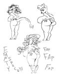  2015 anthro anthrofied areola beauty_mark big_breasts big_butt blaziken breasts butt cervine deer digital_media_(artwork) english_text female group hair hand_on_hip huge_breasts line_art long_hair mammal monochrome nintendo nipples nude pok&eacute;mon pok&eacute;mon_(species) pok&eacute;morph pussy rear_view scalie short_hair sketch smile smutbooru standing text thick_thighs video_games voluptuous wide_hips 