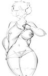  android areola bailey_(honeyboyy) blush breasts clothed clothing clothing_lift empty_eyes female front_view greyscale hair hand_on_hip honeyboyy humanoid looking_at_viewer machine monochrome navel nipple_bulge nipples noseless not_furry one_breast_out open_mouth panties panty_pull partially_clothed portrait robot simple_background solo three-quarter_portrait underwear white_background white_eyes 