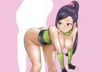  absurdres ass bent_over breasts dragon_quest dragon_quest_xi highres large_breasts martina_(dq11) nipples ponytail purple_eyes purple_hair 