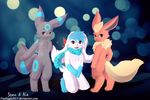  &lt;3 blush cute eeveelution female flareon kneeing legendary_pok&eacute;mon nintendo pok&eacute;mon pok&eacute;mon_(species) scarf senz shaymin shiny_umbreon sitting standing umbreon video_games 