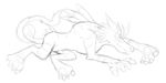  digimon eyes_closed garurumon sketch solo thegreatmatsutzu 